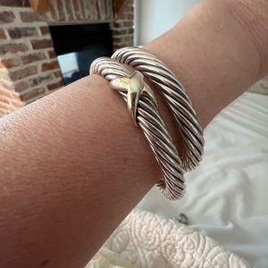 Bundle of two David Yurman Bracelets!  One Cable Classic and one gold x!